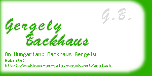 gergely backhaus business card